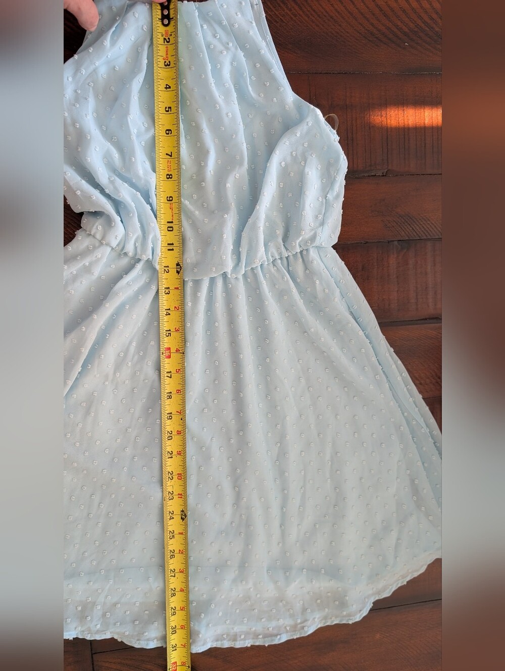 NEW Blue Rain Womens Light Blue Swiss Dot Halter Top Dress Francesca's Small NWT - Picture 2 of 16